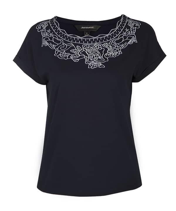 تیشرت زنانه طرح دار جین وست Jeanswest - 0