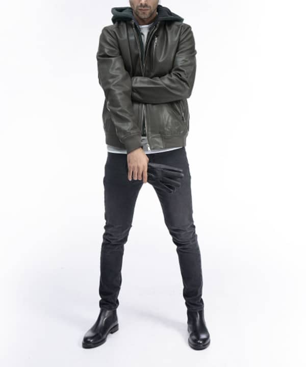 کاپشن چرم مردانه جوتی جینز JootiJeans کد 04522121 - 1
