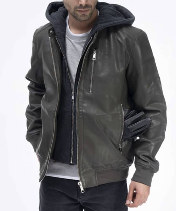 کاپشن چرم مردانه جوتی جینز JootiJeans کد 04522121 - 0