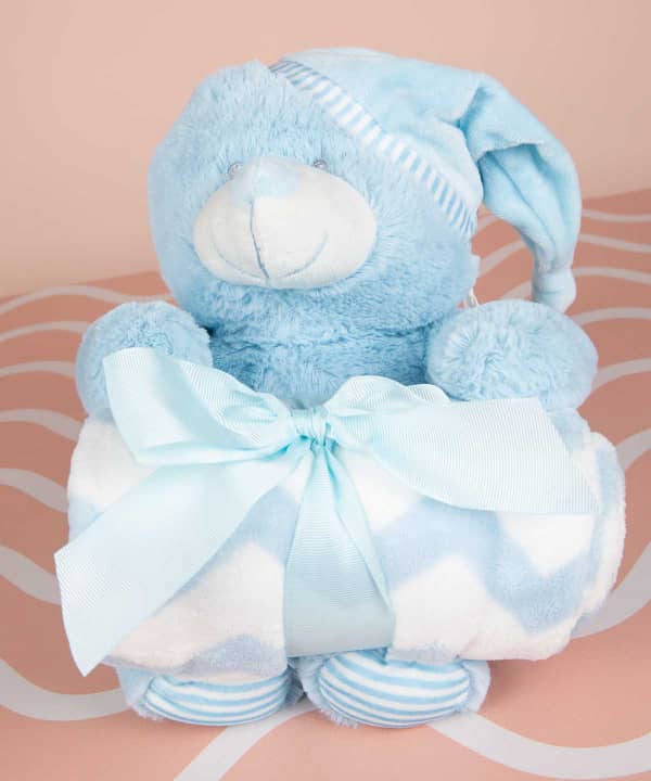 عروسک و پتو نوزاد دکو Deco مدل Blue Bear - 0