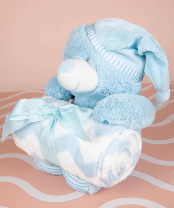 عروسک و پتو نوزاد دکو Deco مدل Blue Bear - 1
