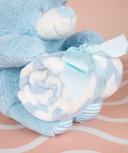 عروسک و پتو نوزاد دکو Deco مدل Blue Bear - 2