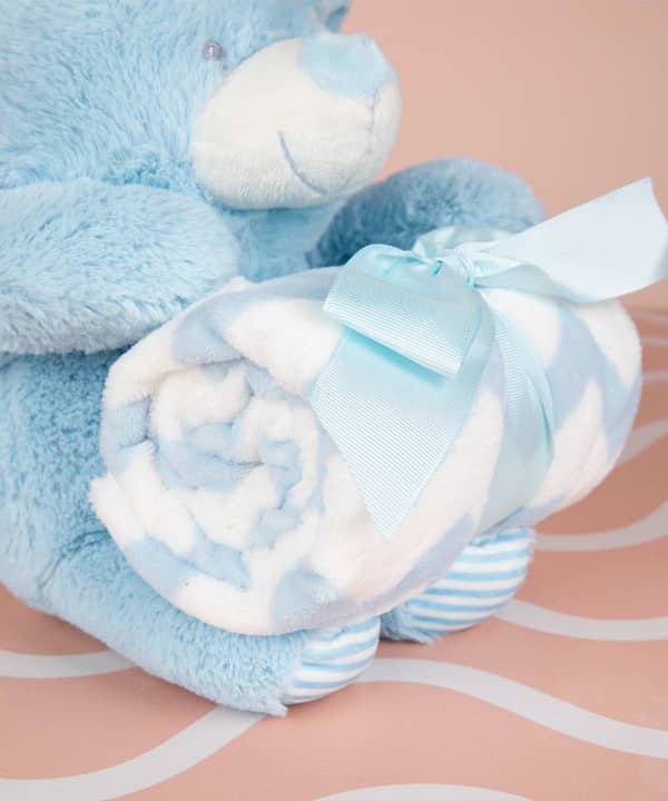 عروسک و پتو نوزاد دکو Deco مدل Blue Bear - 2