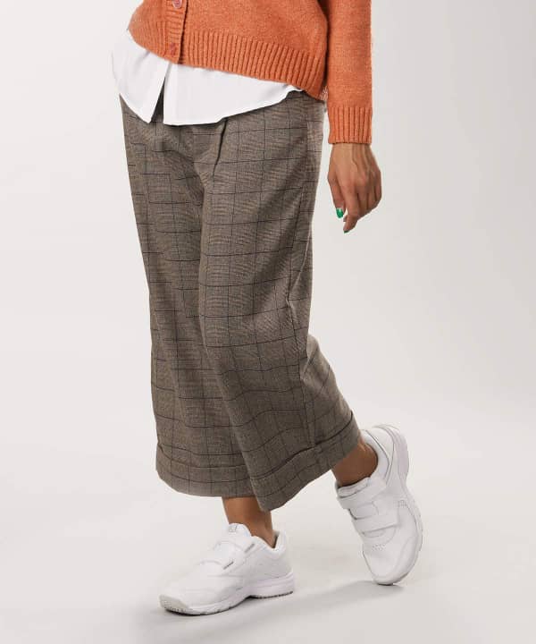 شلوار پارچه ای زنانه آزاد چهارخانه جوتی جینز JootiJeans - 2