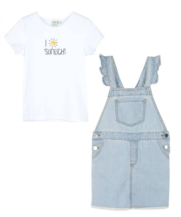ست تیشرت و سارافون جین دخترانه جین وست Jeanswest کد 02642505 - 0