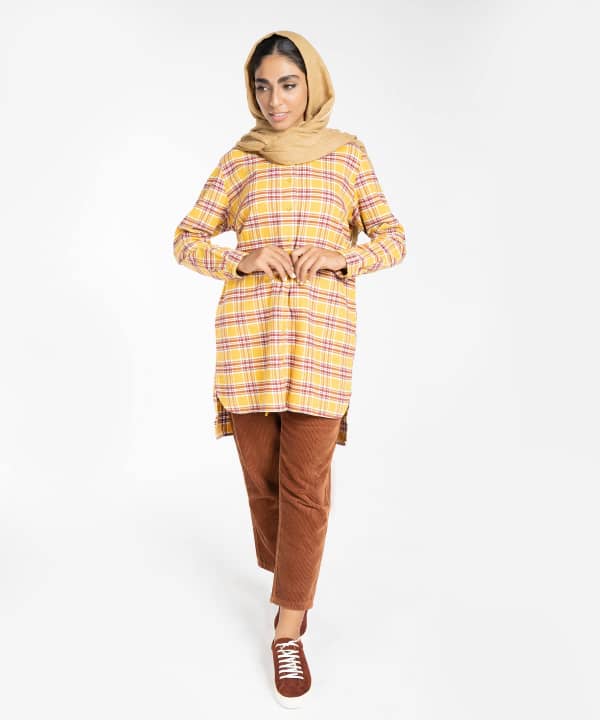 مانتو چهارخانه جین وست Jeanswest کد 03231505 - 1