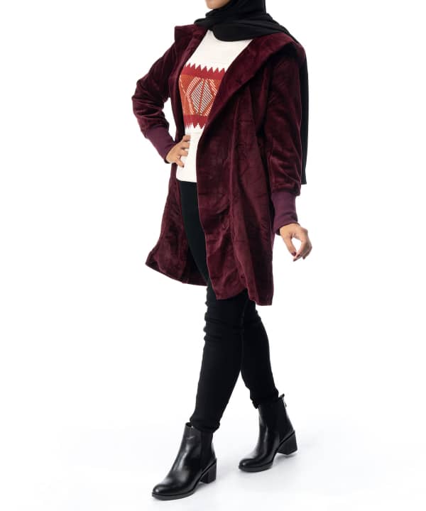 مانتو مخمل زنانه جوتی جینز JootiJeans کد 04722631 - 4