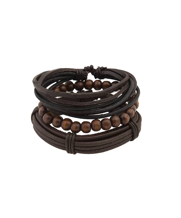دستبند چرم و مهره مردانه جوتی جینز Jootijeans - 0