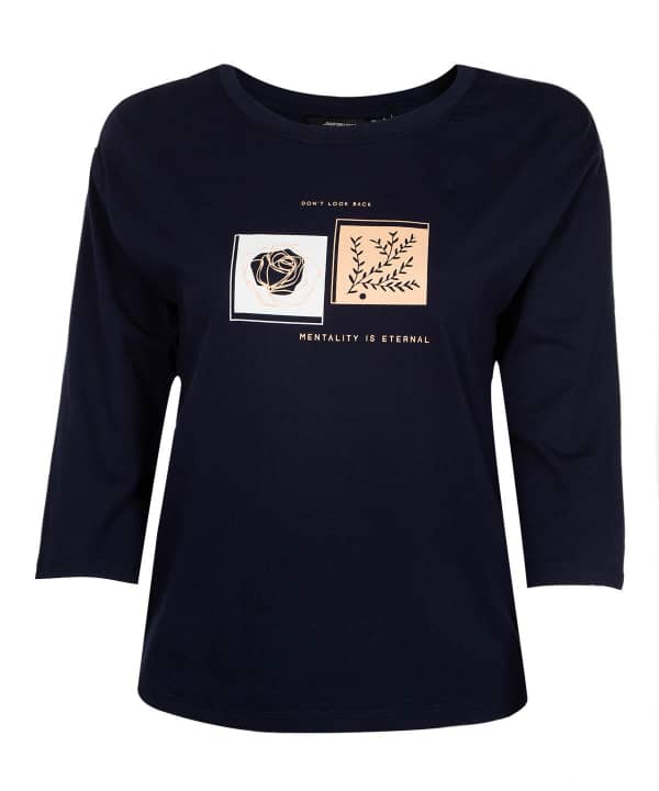تیشرت زنانه آستین سه ربع جین وست Jeanswest کد 01272501 - 0