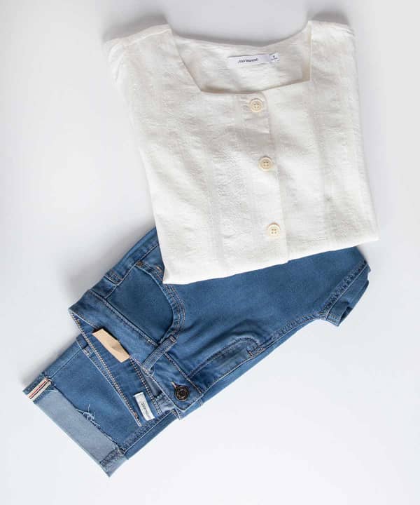 بلوز زنانه آستین کوتاه جین وست Jeanswest مدل 01233501 - 4