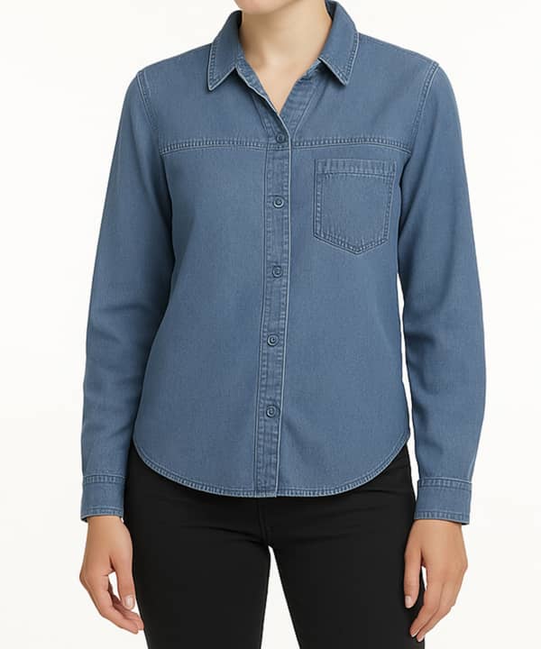 شومیز جین آستین بلند زنانه جین وست مدل 51231503 - 0