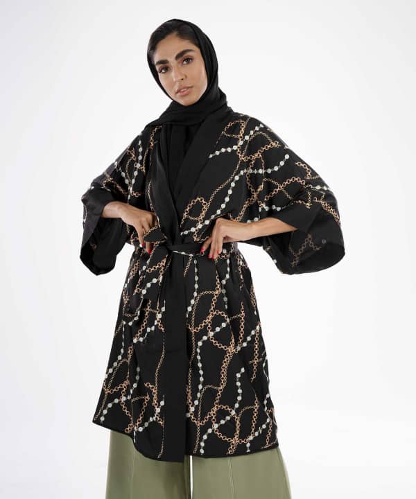 مانتو طرح دار زنانه جوتی جینز JootiJeans کد 01732621 - 4