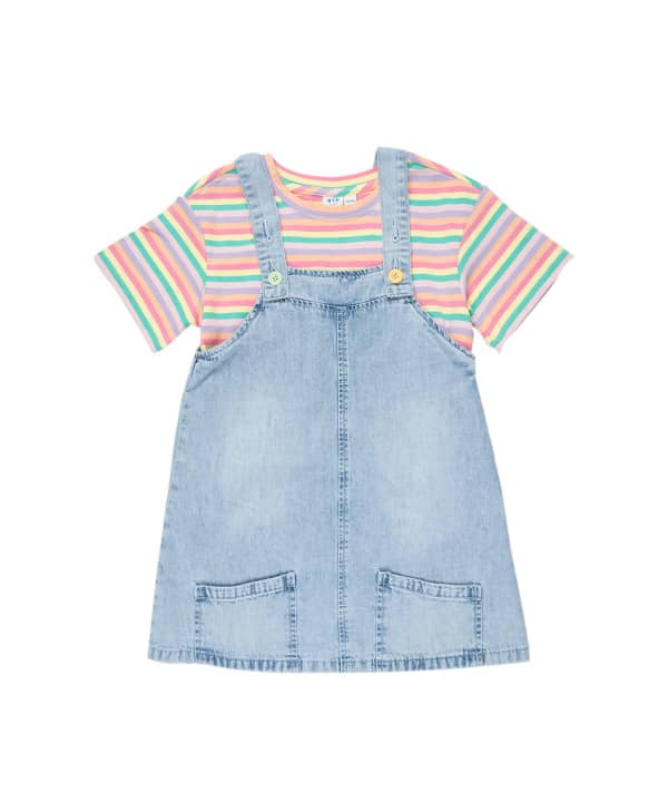 ست سارافون و تیشرت دخترانه جین وست Jeanswest کد 11642503 - 0