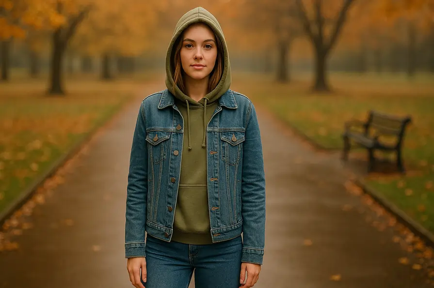 هودی با کت جین